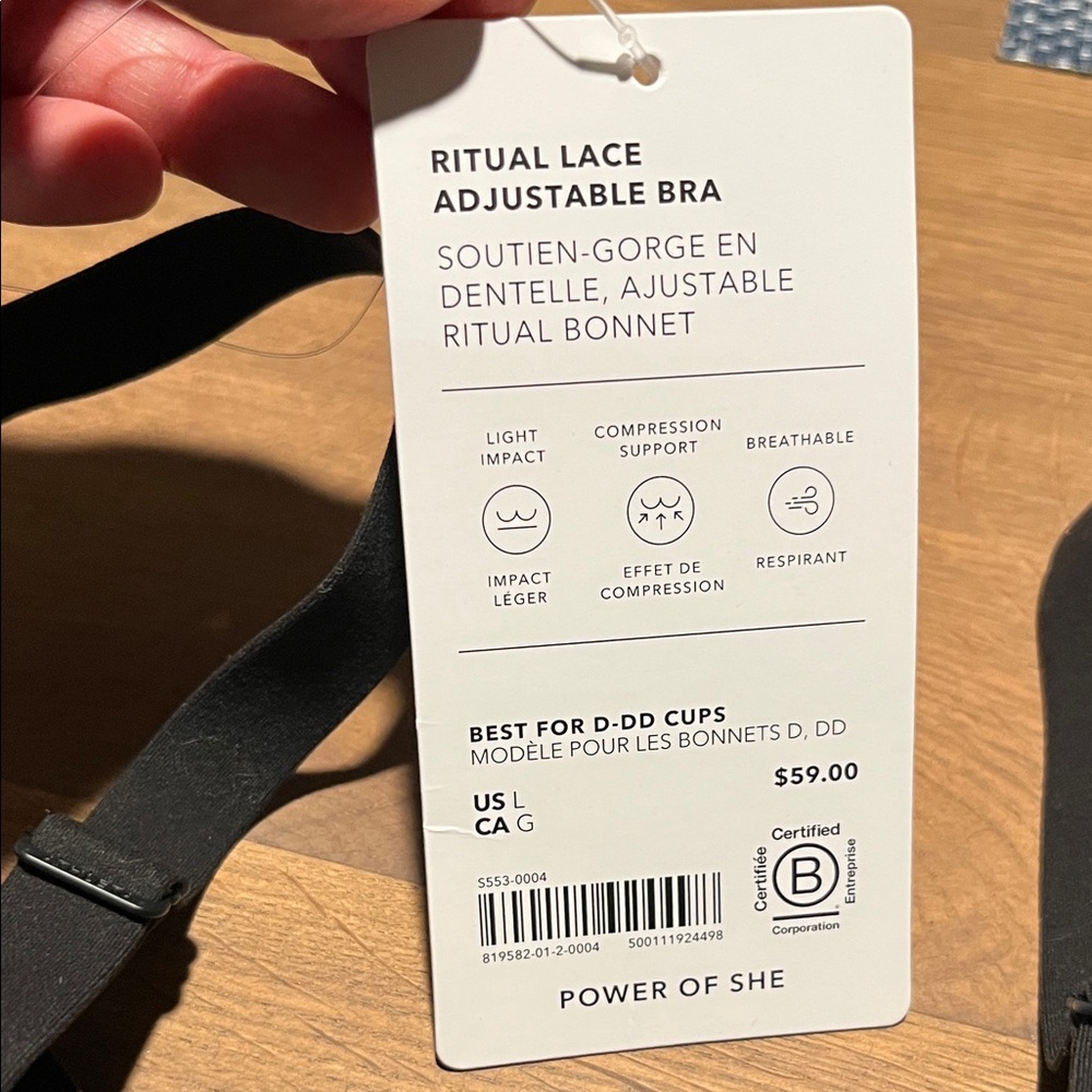 NWT Athleta Ritual Black Women's Bra - Picture 3 of 3